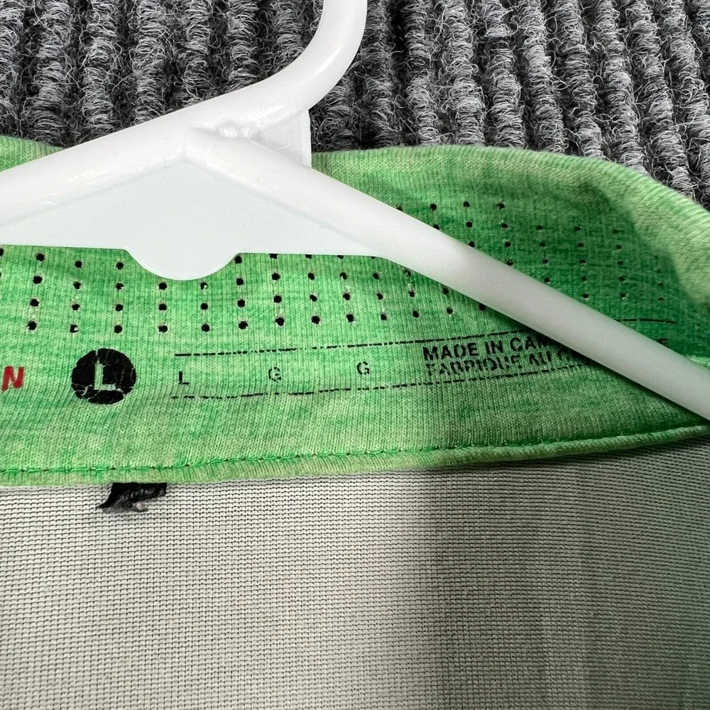 Nike‎ Tiger Woods Polo Mens Large Green Striped Short Sleeve Golf Outdoor
